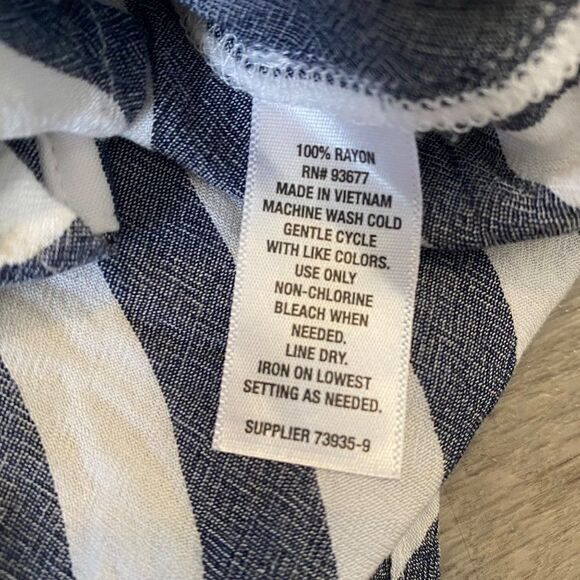 A.N.A striped casual button down with front pockets size Small Petite - Picture 5 of 7